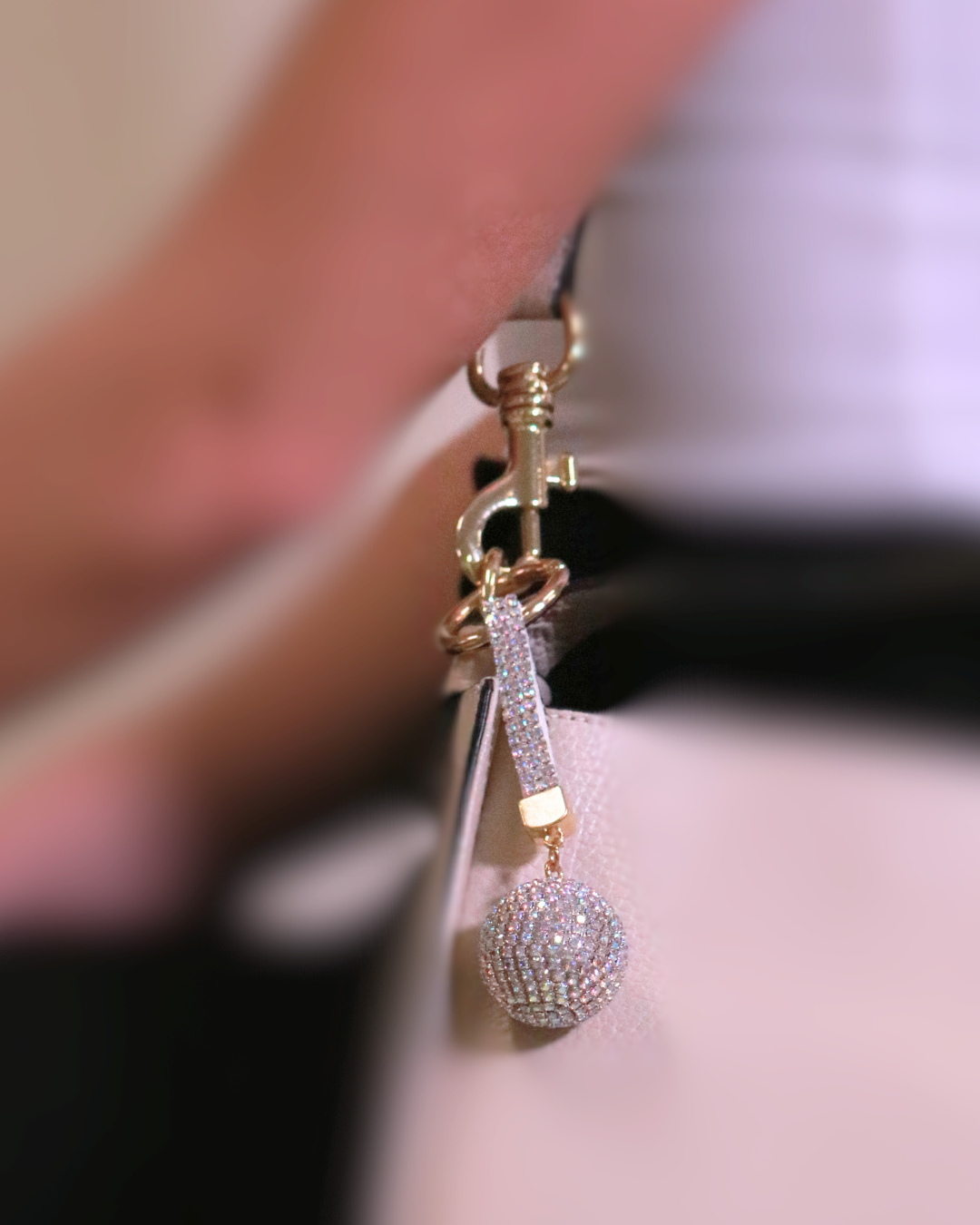 Disco ball bling keychain